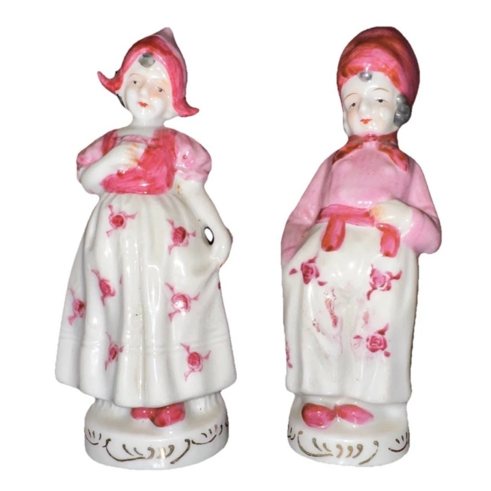 Vintage Porcelain Couple Figurines Man & Women‎ ~ Japan